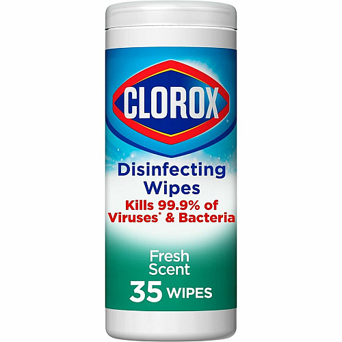 Clorox Disinfecting Cleaning Wipes Ready-To-Use - Fresh Scent - Anti-bacterial, Textured, Bleach-free - Green - 35/Tub - 840 / Pallet (01593PL)