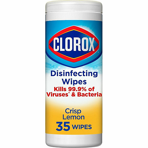 Clorox Disinfecting Cleaning Wipes Ready-To-Use - Crisp Lemon Scent - Anti-bacterial, Textured, Bleach-free - Yellow - 35/Tub - 420 / Bundle (01594BD)