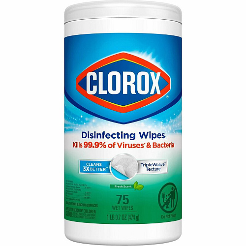 Clorox Disinfecting Wipes, Bleach-Free Cleaning Wipes For Multipurpose - Fresh Scent - Recommended For: Bacteria Remover, Virus Remover, Germs Remover - Bleach-free, Pre-moistened, Phosphorous-free, Easy Tear, Easy to Use, Antibacterial - White  (01656PL)
