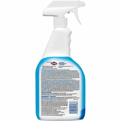 CloroxPro&trade; Anywhere Daily Disinfectant and Sanitizer 32 fl oz (1 quart) - No-rinse, Residue-free - Clear - 216 / Bundle (01698BD)