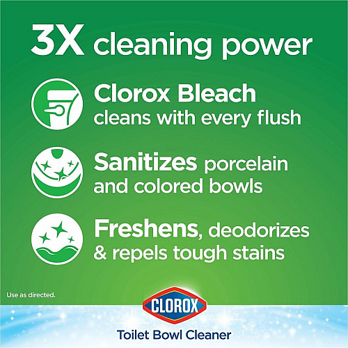 Clorox Ultra Clean Toilet Tablets Bleach 3.50 oz (0.22 lb) - Deodorize, Easy to Use - White - 2/Pack - 840 / Pallet (30024PL)