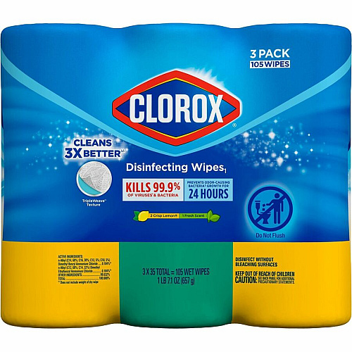 Clorox Disinfecting Cleaning Wipes Value Pack Ready-To-Use - Easy to Use - White - 35/Tub - 675 / Pallet (30112PL)