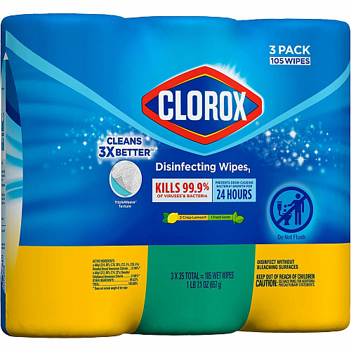 Clorox Disinfecting Cleaning Wipes Value Pack Ready-To-Use - Easy to Use - White - 35/Tub - 675 / Pallet (30112PL)