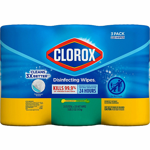 Clorox Disinfecting Bleach Free Cleaning Wipes Value Pack Easy to Use, Bleach-free, Antibacterial - White - 75/Tub - 240 / Bundle (30208BD)