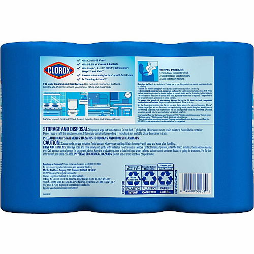 Clorox Disinfecting Bleach Free Cleaning Wipes Value Pack Easy to Use, Bleach-free, Antibacterial - White - 75/Tub - 240 / Bundle (30208BD)