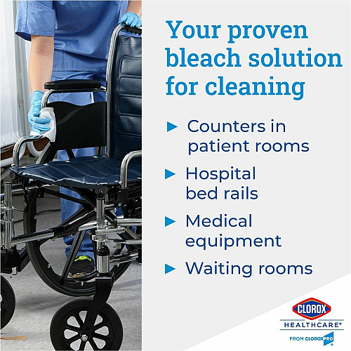 Clorox Healthcare Bleach Germicidal Wipes Ready-To-Use - 12" Length x 12" Width - Anti-corrosive, Antibacterial - White - 110/Tub - 100 / Pallet (30358PL)