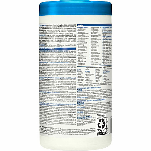 Clorox Healthcare Bleach Germicidal Wipes Ready-To-Use - 5" Length x 6" Width - Anti-corrosive, Residue-free - White - 150/Tub - 300 / Pallet (30577PL)