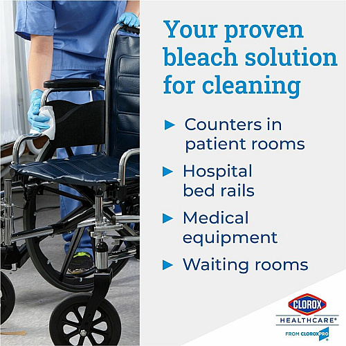 Clorox Healthcare Bleach Germicidal Wipes Ready-To-Use - 5" Length x 6" Width - Anti-corrosive, Residue-free - White - 150/Tub - 300 / Pallet (30577PL)
