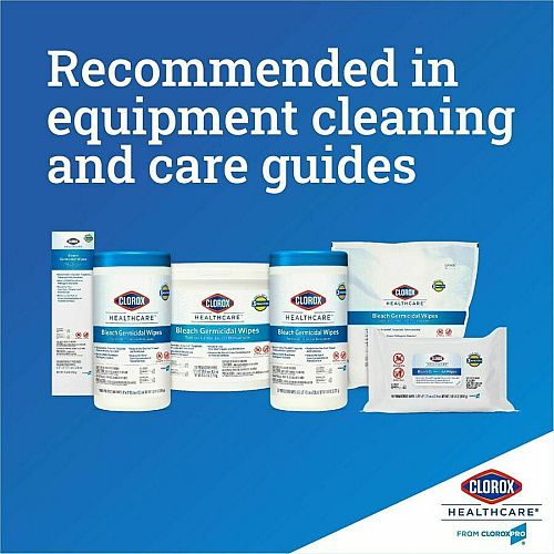 Clorox Healthcare Bleach Germicidal Wipes Ready-To-Use - 5" Length x 6" Width - Anti-corrosive, Residue-free - White - 150/Tub - 300 / Pallet (30577PL)