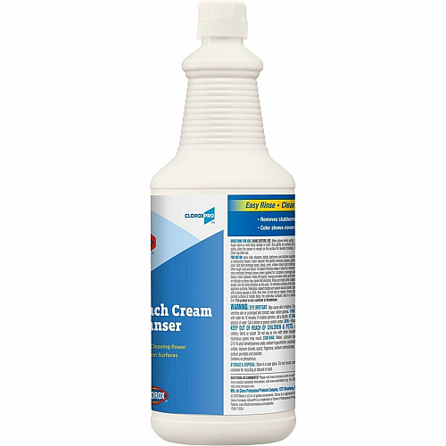 CloroxPro&trade; Bleach Cream Cleanser 32 fl oz (1 quart) - Clear - 512 / Pallet (30613PL)