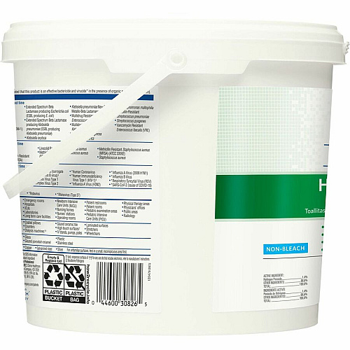 Clorox Healthcare Hydrogen Peroxide Cleaner Disinfectant Wipes 11" Length x 12" Width - Bleach-free, Antibacterial - White - 185/Tub - 100 / Pallet (30826PL)