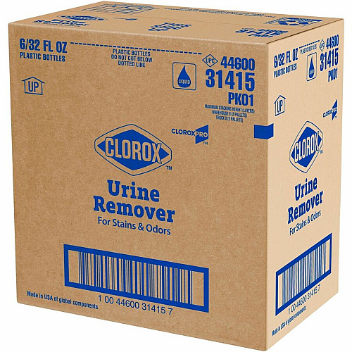 CloroxPro&trade; Pull-Top Urine Remover for Stains and Odors 32 fl oz (1 quart) - Bleach-free - White - 276 / Bundle (31415BD)