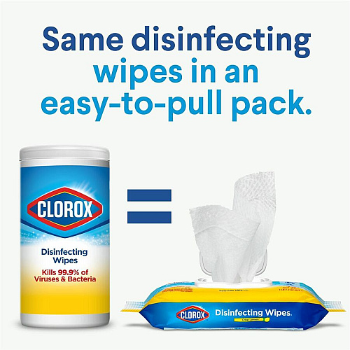 Clorox Disinfecting Cleaning Wipes Flex Pack Fresh Scent - Bleach-free, Antibacterial - White - 75/Pack - 600 / Pallet (31430PL)