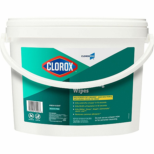 CloroxPro&trade; Disinfecting Wipes Ready-To-Use - Fresh Scent - Pre-moistened, Anti-bacterial, Textured - White - 700/Tub - 24 / Bundle (31547BD)