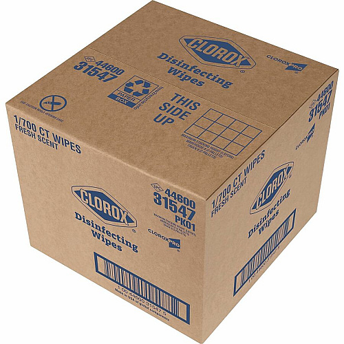 CloroxPro&trade; Disinfecting Wipes Ready-To-Use - Fresh Scent - Pre-moistened, Anti-bacterial, Textured - White - 700/Tub - 48 / Pallet (31547PL)