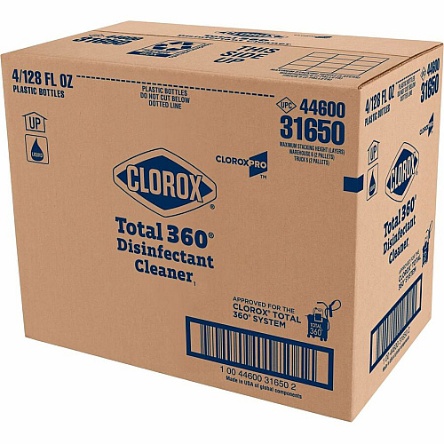 CloroxPro Total 360 Disinfectant Cleaner 128 fl oz (4 quart) - Translucent - 4 / Carton (31650CT)