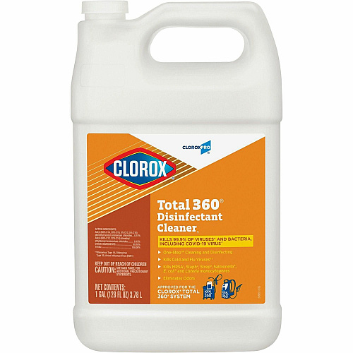 CloroxPro Total 360 Disinfectant Cleaner 128 fl oz (4 quart) - Translucent - 4 / Carton (31650CT)