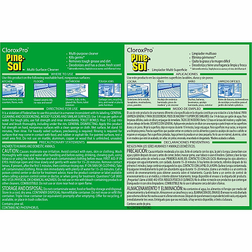 CloroxPro&trade; Pine-Sol Multi-Surface Cleaner 144 fl oz (4.5 quart) - Pine Scent - 63 / Bundle - Residue-free, Deodorize, Disinfectant, Antibacterial - Clear (35418BD)