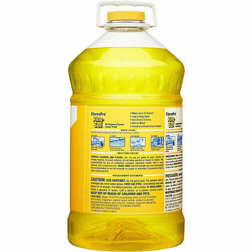 CloroxPro&trade; Pine-Sol All Purpose Cleaner Concentrate - 144 fl oz (4.5 quart) - Lemon Fresh Scent - 126 / Pallet - Deodorize, Residue-free, Antibacterial - Clear, Pale Yellow (35419PL)