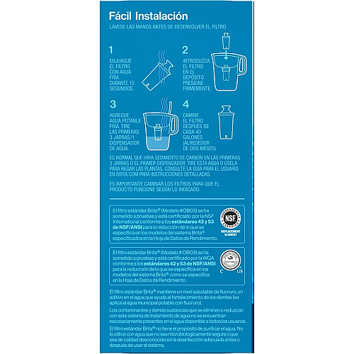 Brita Replacement Water Filter for Pitchers Dispenser - Pitcher - 40 gal Filter Life (Water Capacity)2 Month Filter Life (Duration) - 3/Pack - 336 / Bundle - Blue, White (35503BD)
