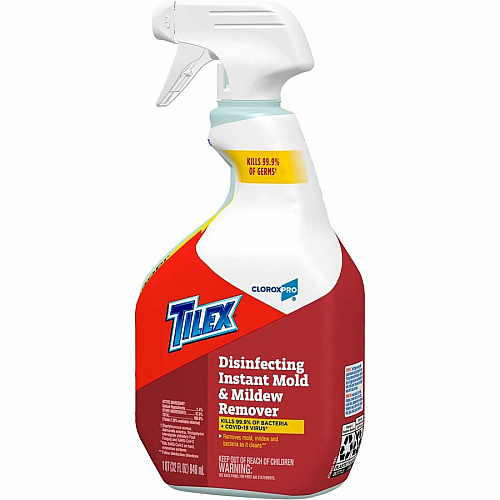 CloroxPro&trade; Tilex Disinfecting Instant Mold and Mildew Remover Spray 32 fl oz (1 quart) - Scrub-free, Disinfectant, Antibacterial - White - 432 / Pallet (35600PL)