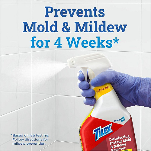 CloroxPro&trade; Tilex Disinfecting Instant Mold and Mildew Remover Spray 32 fl oz (1 quart) - Scrub-free, Disinfectant, Antibacterial - White - 432 / Pallet (35600PL)