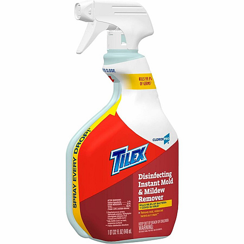 CloroxPro&trade; Tilex Disinfecting Instant Mold and Mildew Remover Spray 32 fl oz (1 quart) - Scrub-free, Disinfectant, Antibacterial - White - 432 / Pallet (35600PL)