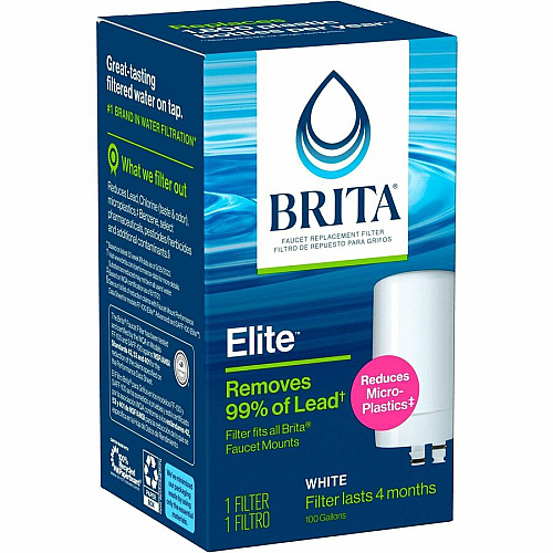 Brita On Tap Water Filtration System Replacement Filters For Faucets 100 gal Filter Life - Blue, White - 6 / Carton (36309CT)