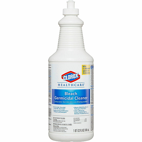 Clorox Healthcare Pull-Top Bleach Germicidal Cleaner Ready-To-Use - 32 fl oz (1 quart) - Anti-corrosive, Antibacterial, Disinfectant - White - 360 / Pallet (68832PL)