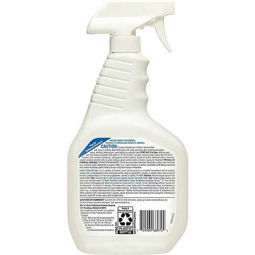 Clorox Healthcare Bleach Germicidal Cleaner Ready-To-Use - 32 fl oz (1 quart) - Anti-corrosive, Antibacterial, Disinfectant - White, Clear Bottle - 180 / Bundle (68970BD)