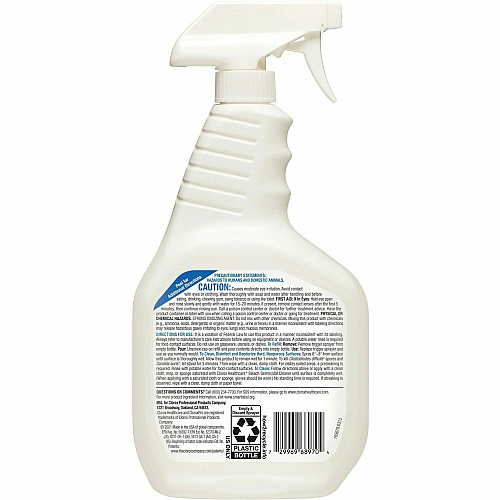 Clorox Healthcare Bleach Germicidal Cleaner Ready-To-Use - 32 fl oz (1 quart) - Anti-corrosive, Antibacterial, Disinfectant - White, Clear Bottle - 180 / Bundle (68970BD)