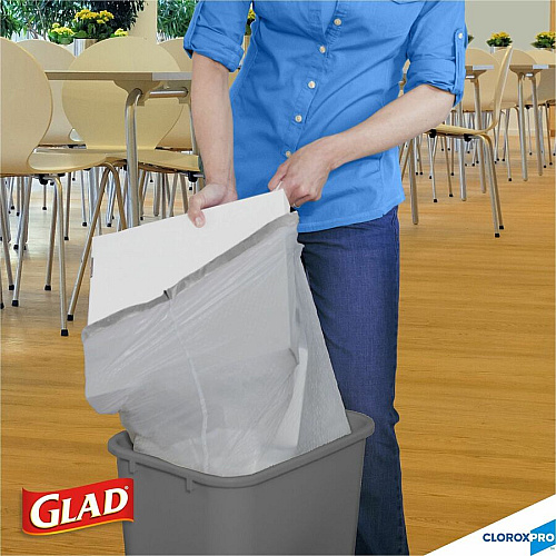 CloroxPro&trade; ForceFlex Tall Kitchen Drawstring Trash Bags 13 gal Capacity - 0.90 mil (23 Micron) Thickness - Drawstring Closure - Gray - Kitchen, Can, Office, Breakroom, School, Restaurant, Commercial, Cafeteria - 100/Box - 78 / Bundle (70427BD)