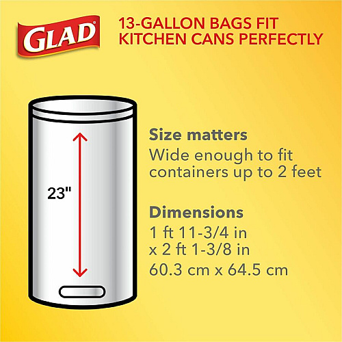 Glad ForceFlex Tall Kitchen Drawstring Trash Bags Gain Lavender with Febreze Freshness - 13 gal Capacity - 27.36" Length x 24.02" Width x 0.78 mil (20 Micron) Thickness - Drawstring Closure - White - Kitchen, Garbage, Office - 80/Box - 120 / Bun (78902BD)