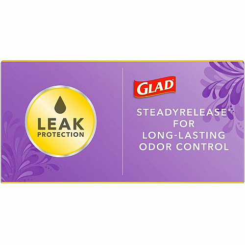 Glad ForceFlex Tall Kitchen Drawstring Trash Bags Gain Lavender with Febreze Freshness - 13 gal Capacity - 27.36" Length x 24.02" Width x 0.78 mil (20 Micron) Thickness - Drawstring Closure - White - Kitchen, Garbage, Office - 80/Box - 120 / Bun (78902BD)