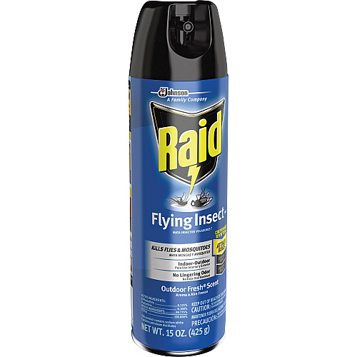 Raid Flying Insect Spray Spray - Kills Mosquitoes, Flies, Wasp, Hornet, Asian Ladybeetle, Yellow Jacket, Boxelder Bug, Fruit Fly, Gnats, Moths - 15 fl oz - Off White - 1 Each (300816)