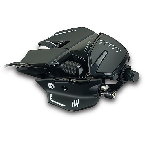 Mad Catz The Authentic R.A.T. 8+ Optical Gaming Mouse Pixart 3389 - Cable - Black - USB 2.0 - 16000 dpi - 11 Button(s) - 1 Each (MR05DCAMBL00)