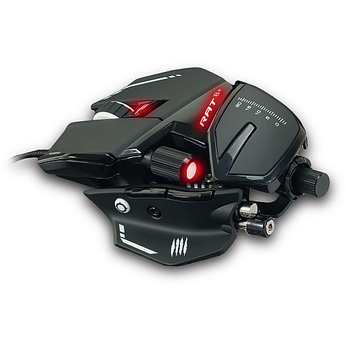 Mad Catz The Authentic R.A.T. 8+ Optical Gaming Mouse Pixart 3389 - Cable - Black - USB 2.0 - 16000 dpi - 11 Button(s) - 1 Each (MR05DCAMBL00)