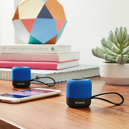 Verbatim Portable Bluetooth Speaker System - Blue 100 Hz to 20 kHz - TrueWireless Stereo - Battery Rechargeable - 1 Pack (70229)