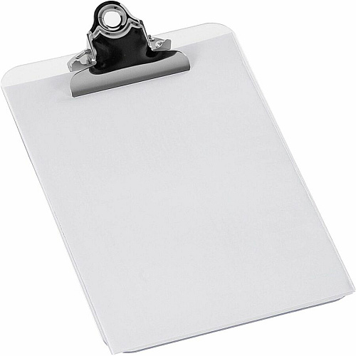 Business Source Plastic Clipboard 6" x 9" Sheet Size - Spring Clip - Plastic - Clear - 1 Each (BSN01858)