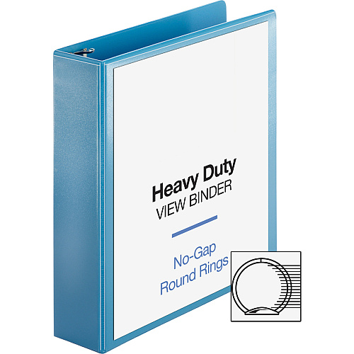 Business Source Premium Round Ring View Binder 2" Binder Capacity - Letter - 8 1/2" x 11" Sheet Size - 475 Sheet Capacity - Fastener(s): Round Ring - Pocket(s): 2, Internal - Polypropylene, Board, Chipboard - Light Blue - Wrinkle-free, Non-glar (BSN01642)