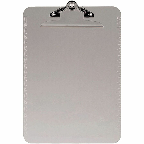 Business Source Spring Clip Plastic Clipboard 8 1/2" x 11" Sheet Size - Spring Clip - Plastic - Smoke - 1 Each (BSN01861)