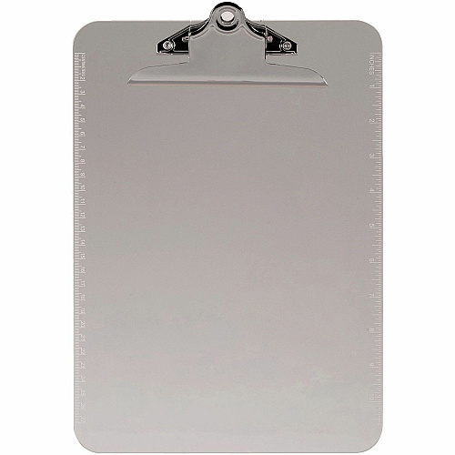 Business Source Spring Clip Plastic Clipboard 8 1/2" x 11" Sheet Size - Spring Clip - Plastic - Smoke - 1 Each (BSN01861)