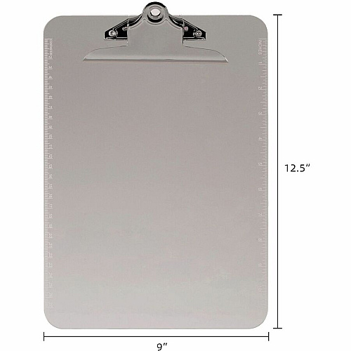 Business Source Spring Clip Plastic Clipboard 8 1/2" x 11" Sheet Size - Spring Clip - Plastic - Smoke - 1 Each (BSN01861)