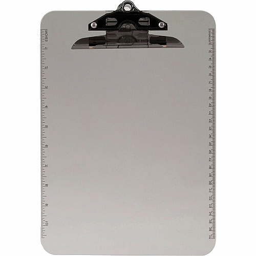 Business Source Spring Clip Plastic Clipboard 8 1/2" x 11" Sheet Size - Spring Clip - Plastic - Smoke - 12 / Box (BSN01861BX)