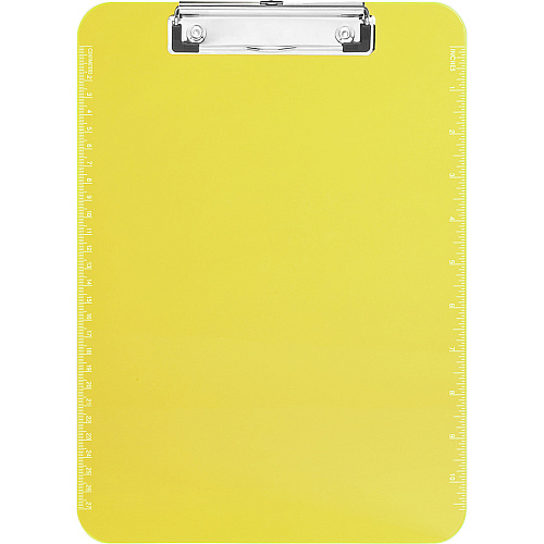 Business Source Flat Clip Clipboard 9" x 12" Sheet Size - Plastic - Neon Green - 6 / Bundle (BSN01867BD)