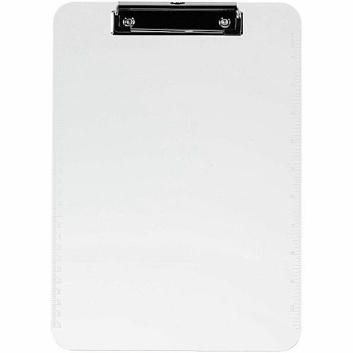Business Source Flat Clip Clipboard 9" x 12" Sheet Size - Plastic - Clear - 6 / Bundle (BSN01869BD)