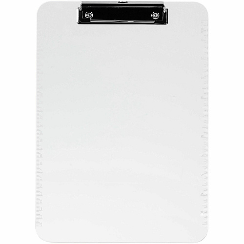 Business Source Flat Clip Clipboard 9" x 12" Sheet Size - Plastic - Clear - 6 / Bundle (BSN01869BD)