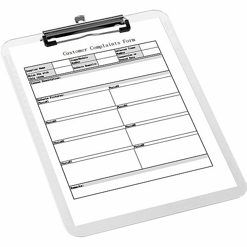 Business Source Flat Clip Clipboard 9" x 12" Sheet Size - Plastic - Clear - 6 / Bundle (BSN01869BD)