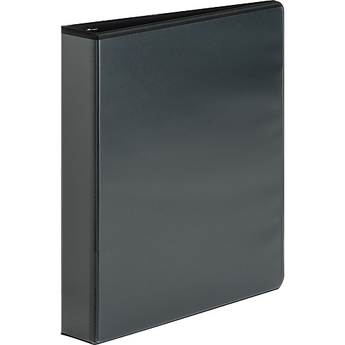Business Source Premium Round Ring View Binder 1 1/2" Binder Capacity - Letter - 8 1/2" x 11" Sheet Size - 350 Sheet Capacity - Fastener(s): Round Ring - Pocket(s): 2, Internal - Polypropylene, Chipboard - Black - Wrinkle-free, Non-glare, Trans (BSN19650)