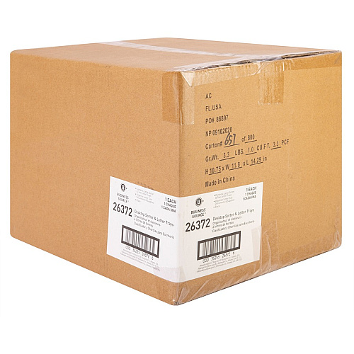Business Source Smart Sorter Letter Tray/Organizer 9 Compartment(s) - 14" Height x 13.12" Width x 9.88" Depth - Desktop - Black - 1 Box (BSN26372)